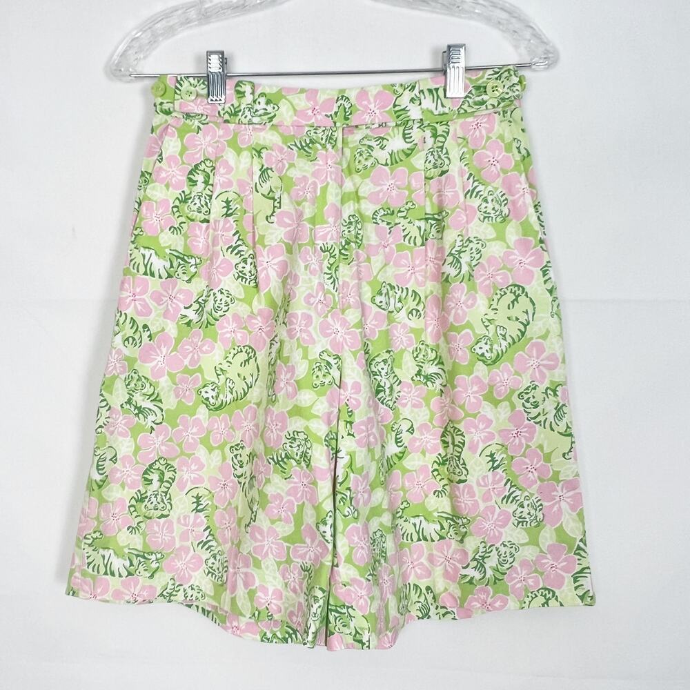 Vintage Lilly Pulitzer Shorts Womens 4 Culotte High-Rise Fairy Floral Whimsical - Picture 2 of 7